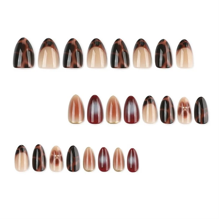 Tortoiseshell Almond Glossy Press On Nails suppliers